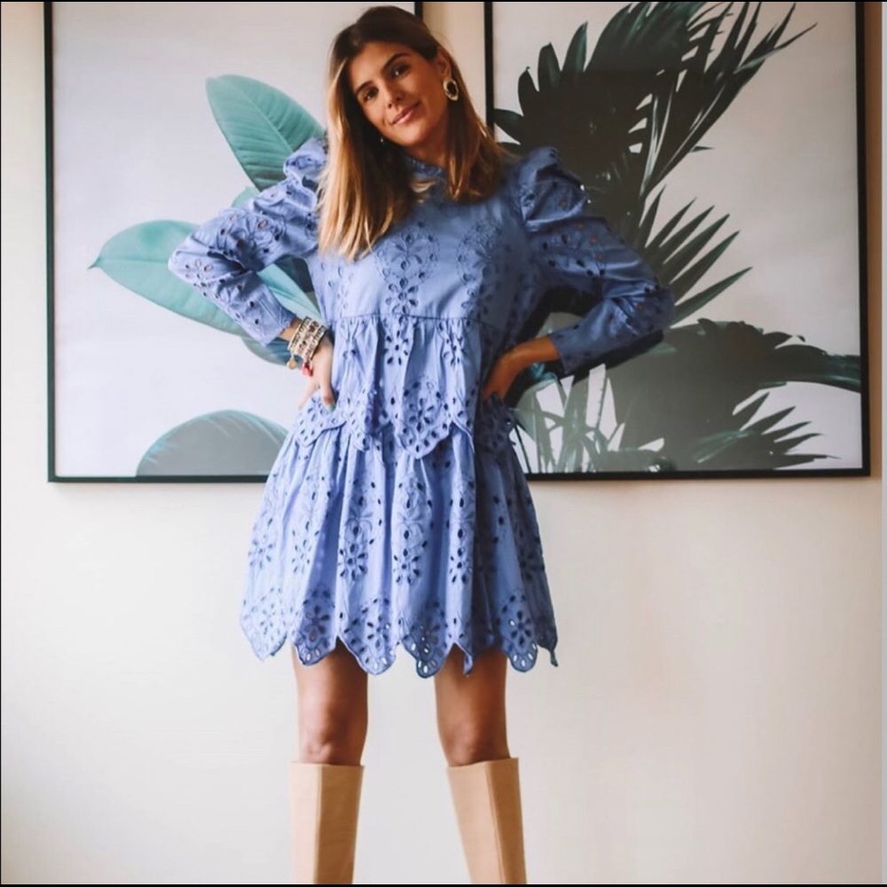 Zara Embroidered Eyelet Dress - Picture 6 of 9